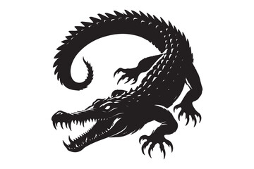 Crocodile silhouette vector illustration