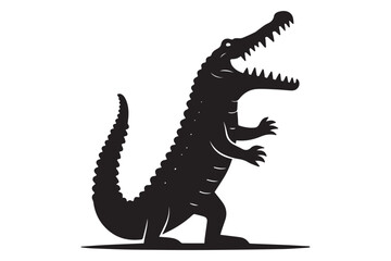 Crocodile silhouette vector illustration
