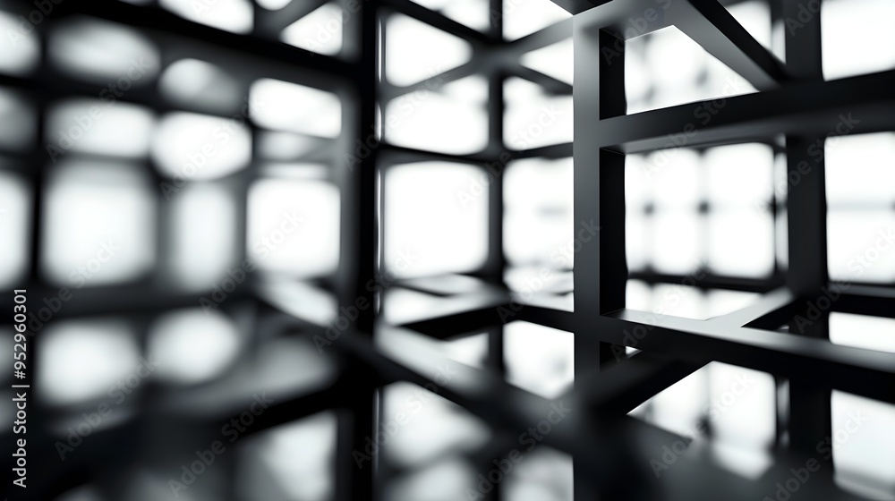 Poster sleek minimalist 3d grid representing website architecture and digital infrastructure