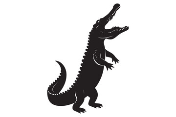 Crocodile silhouette vector illustration