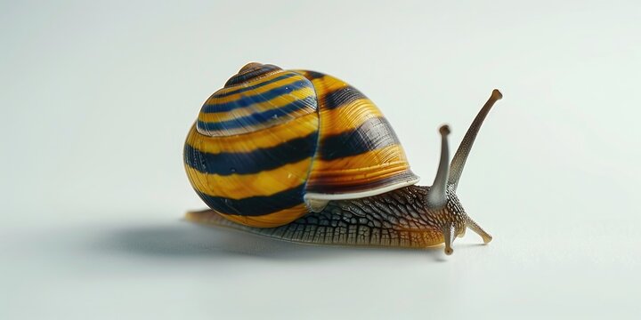 Zebra Nerite Snail Set Against a Light Surface