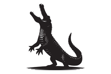 Crocodile silhouette vector illustration