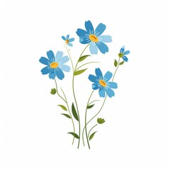 Fototapeta premium Hand drawn flower white background