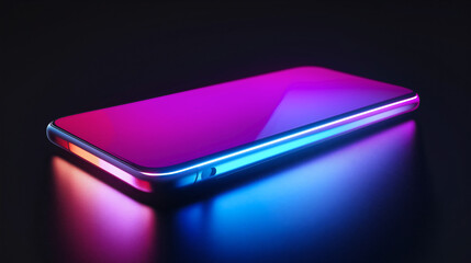A vibrant, futuristic smartphone wallpaper features a dark, colorful gradient with glowing neon reflections, creating a modern and dynamic backdrop for your device