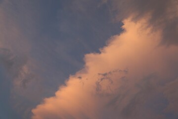 Beautiful view of blue sky with fluffy clouds