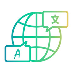 language Line Gradient Icon
