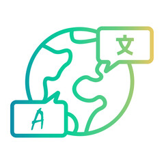 language Line Gradient Icon