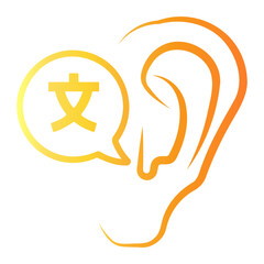 listening Line Gradient Icon