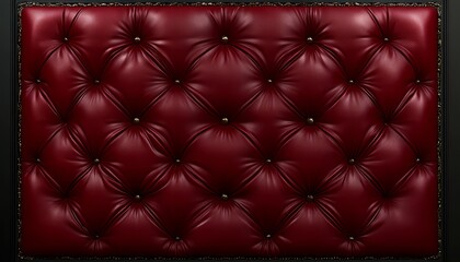 Red Leather Upholstery with Gold Buttons and Trim