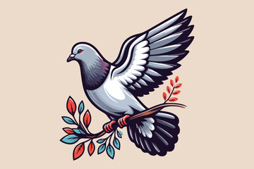 Obraz premium Pigeon Silhouette Vector Illustration collection