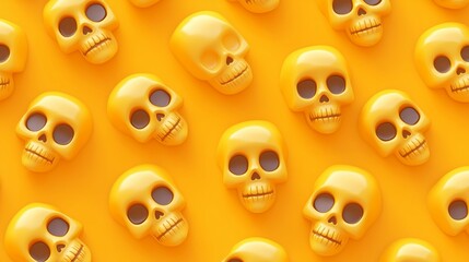Vibrant Yellow Skull Decorations Perfect for Celebrations