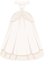Bride white dress cartoon illustration. Wedding style