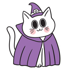 Cute Halloween monster cat vector.