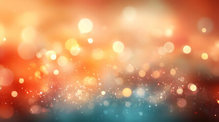 Abstract Bokeh Background with Glittering Lights and Warm Colors