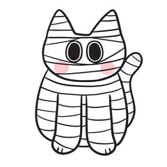 Cute Halloween monster cat vector.