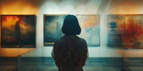 Female Attends Art Showcase