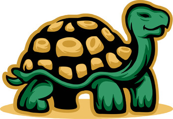 Green Turtle Isolated Sticker 