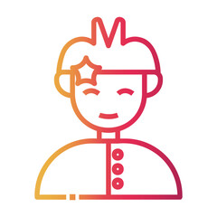 balinese man Line Gradient Icon