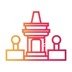 balinese temple Line Gradient Icon