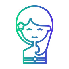 balinese woman Line Gradient Icon