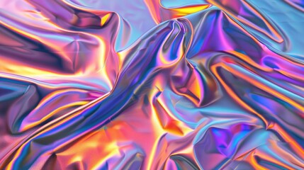 Fototapeta premium Abstract digital fabric with a sci-fi holographic foil background in a futuristic style. Futuristic and technological design concept. Technology and innovation concept.