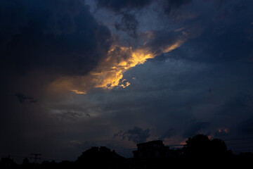 beautiful sky and clouds before the storm