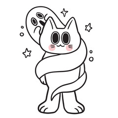 Cute funny monster Halloween vector.