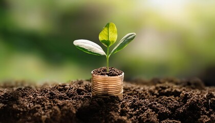 Tanaman tumbuh di koin