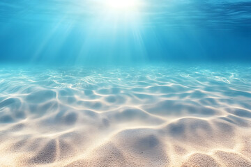 underwater background. beautiful sand under clear water. rays of the sun
