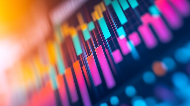 Abstract Colorful Data Visualization with Blurred Background