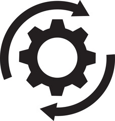 illustration of a circular rotating gear icon