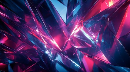 Abstract Geometric Pattern with Neon Pink and Blue Hues