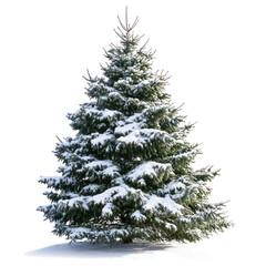 Fototapeta premium Christmas tree object isolated on transparent png.