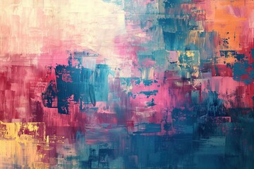 Fototapeta premium Abstract Expressionist Painting with Warm and Cool Colors