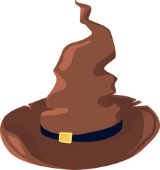 Old fairytale hat cartoon icon. Fantasy magic witch cap