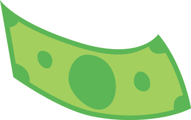 Flying dollar bill. Green cash banknote icon