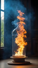 fire in the fireplace