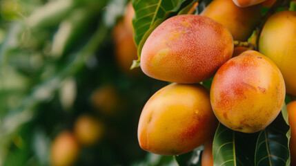 The Sumptuous Allure of Delicious Mangoes in Vibrant Tropical Colors