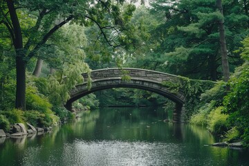 Tranquil River's Stone Arch Bridge