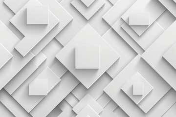Fototapeta premium Abstract Geometric Background with White Squares and Subtle Shadows