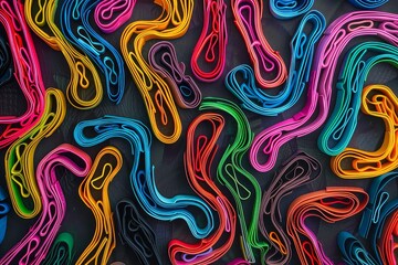 Vibrant Paper Clips Create Abstract Patterns
