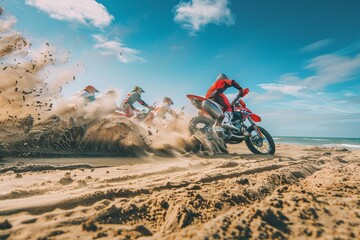 Obraz premium Sandy Circuit Motorcycle Race