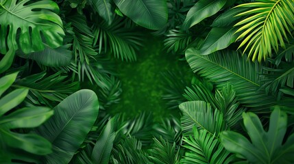 Rainforest canopy, sloths and monkeys, lush greenery, 3D illustration