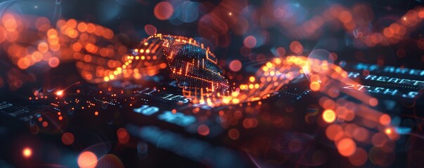 Futuristic Real Estate Concept with Digital Technology and Data Visualization