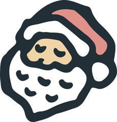 クリスマス　アイコン　サンタクロース　手描き　あしらい　飾り　版画　かわいい　イラスト素材