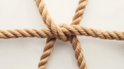 Fototapeta premium Tapestry of Collaboration, vibrant ropes intertwined, symbolizing unity, diversity, strength in partnership, illustrating the essence of teamwork and collective success.