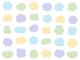 ゆるいフレームのベクターイラストセット。枠、楕円、曲線