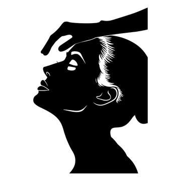 recommend clip art: vector silhouette of a aesthetician