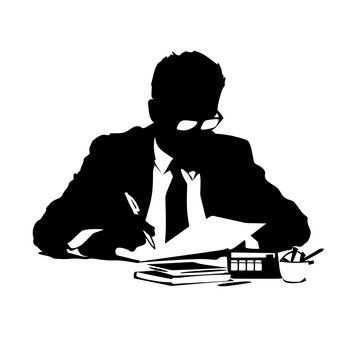 recommend clip art:  vector silhouette of a Accountant 
