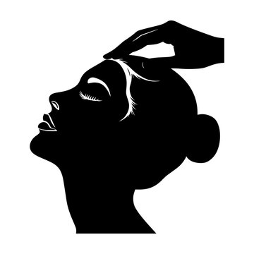 recommend clip art: vector silhouette of a aesthetician
